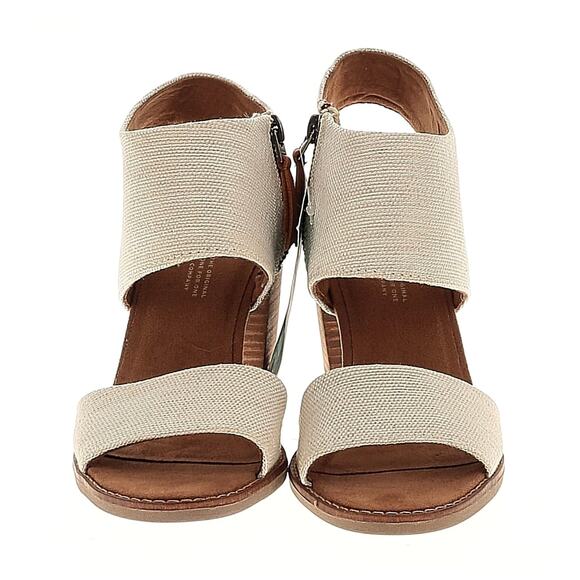 Toms Majorca Cutout Side Zipper Sandal Natural 8 - Picture 4 of 16